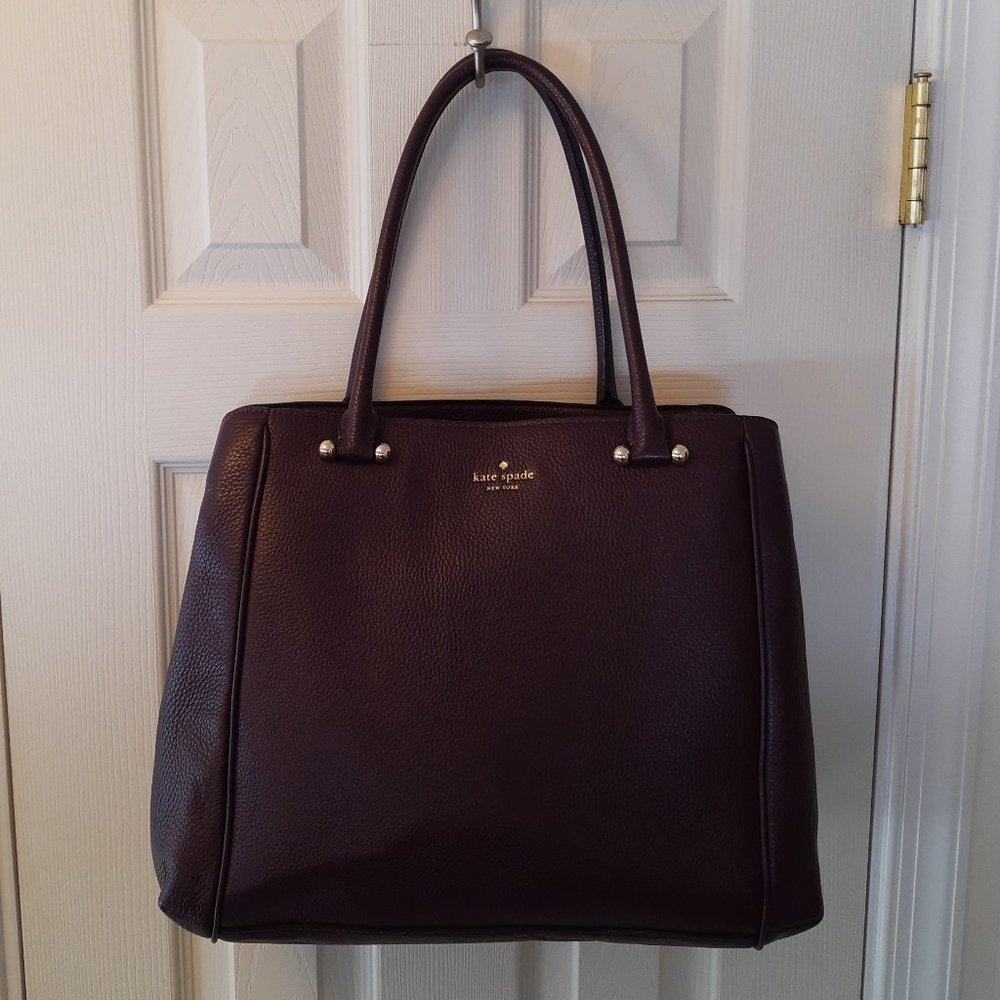 Kate Spade Charles Street Reis Large Pebbled Leather Purse, soft aubergine